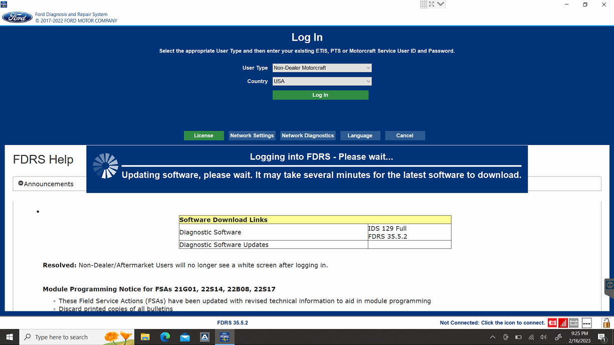 
                  
                    Genuine Live Ford FJDS & FDRS Diagnostic Software 2023 - ¡Con cuenta en línea de inicio de sesión de 12 meses!
                  
                