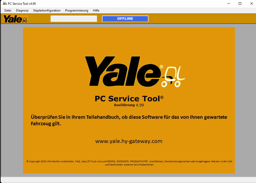 
                  
                    Yale Hyster PC Service Tool v 5.2 Diagnostic Kit - واجهة Ifak CAN USB وأحدث البرامج 2023
                  
                