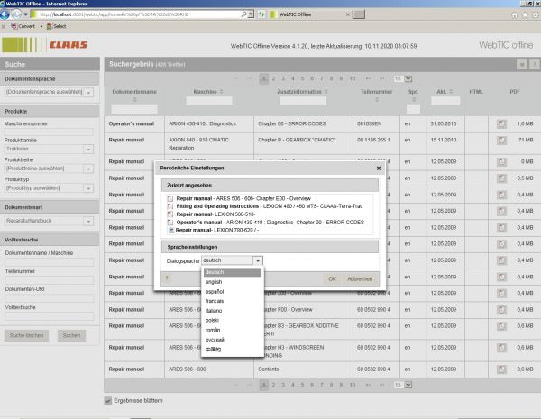 
                  
                    Claas Webtic Offline service -informatie ENGLISH - Francais laatste 08 \ 2022
                  
                