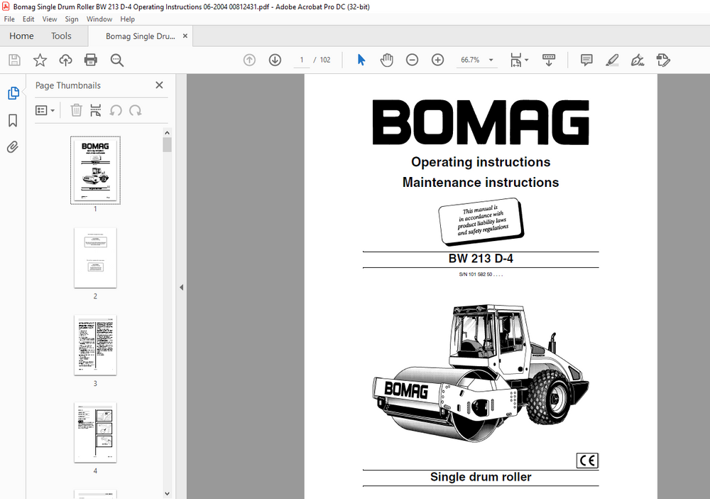 Manual de capacitación y operación de servicios de Bomag todas las regiones