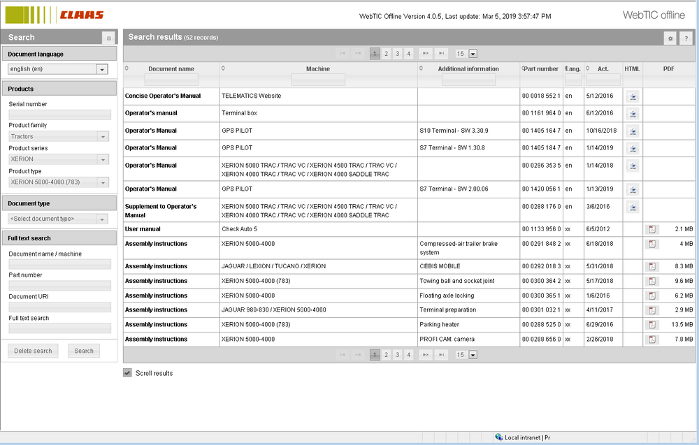 
                      
                        CLAAS Webtic Service Information Offline 2023 - Mehrsprachen
                      
                    