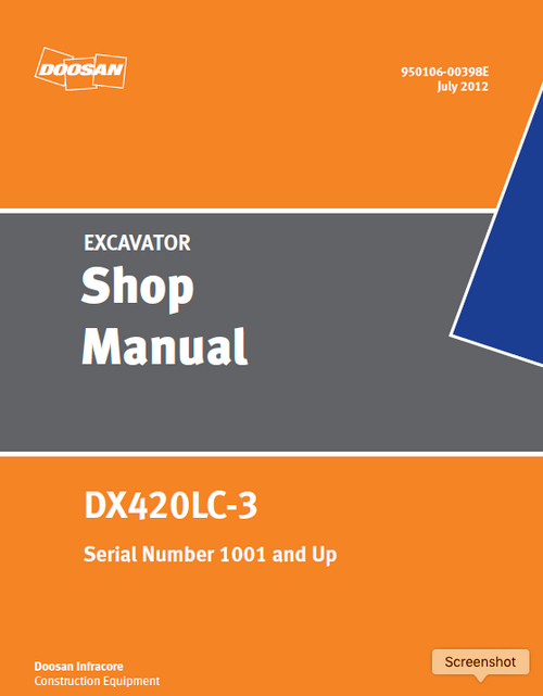 Manuales de servicio de taller Doosan y diagrama de cableado, juego completo, todos los modelos, PDF