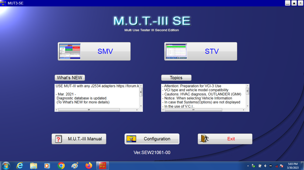 2023 Mitsubishi Mut-3 Diagnostische software 21061-00 met Special J2534 Drivers-pakket