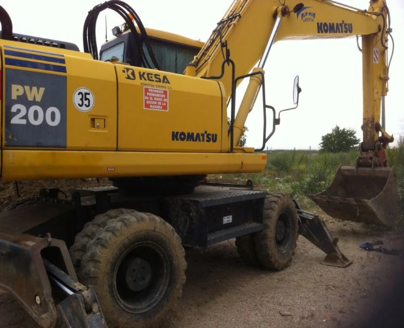 KOMATSU PW200-7H PW220-7H حفارة بعجلات خدمة ورشة عمل رسمية