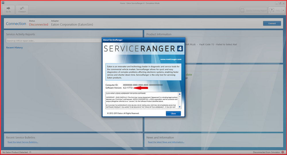 Service Eaton Service Ranger V4.2 2017 تشمل البرمجيات تشمل Dignostics Full Activator & 2017 خدمة تثبيت ملفات البيانات عبر الإنترنت