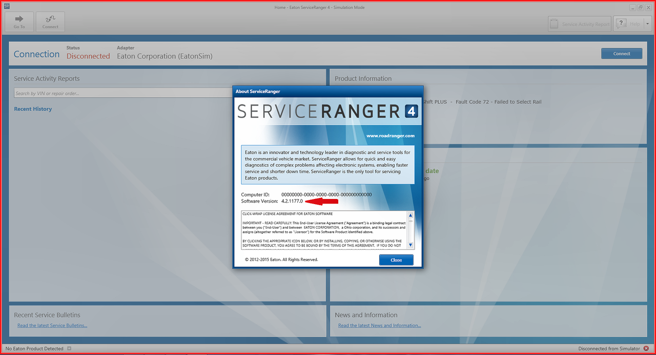 Eaton Service Ranger v4. 2 2017 Diagnostics Software Omvat volledige activator &2017 Data-files-Online Installatie Service