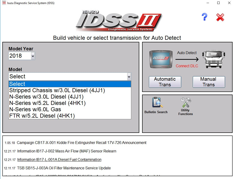 Sistema de Servicio de Diagnóstico Isuzu IDSS II-Software de diagnóstico completo Más reciente 2018-Servicio de Instalación en Línea!