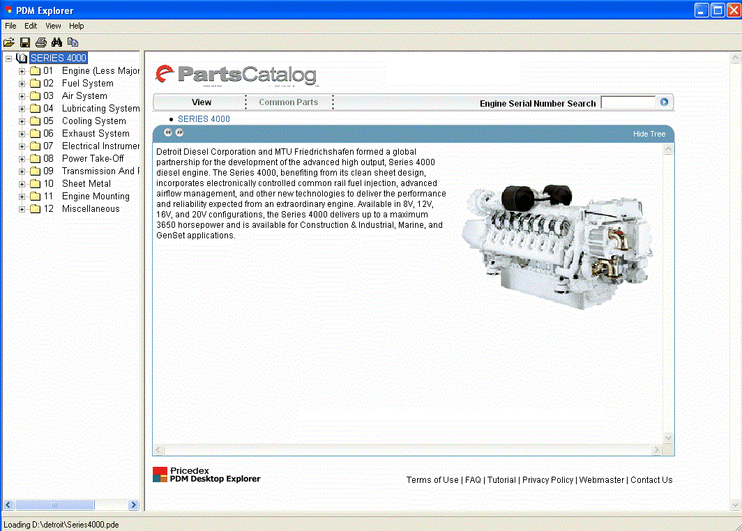 Detroit Diesel Motor Serie 8.2L, 50, 55, 60, 2000, 4000 Parts Manual Software EPC Todos los modelos y S \ N Hasta 2011