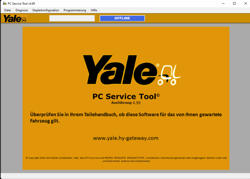 Yale Hyster PC Service Tool V 4.99 Diagnostic et logiciel de programmation Dernier 2022