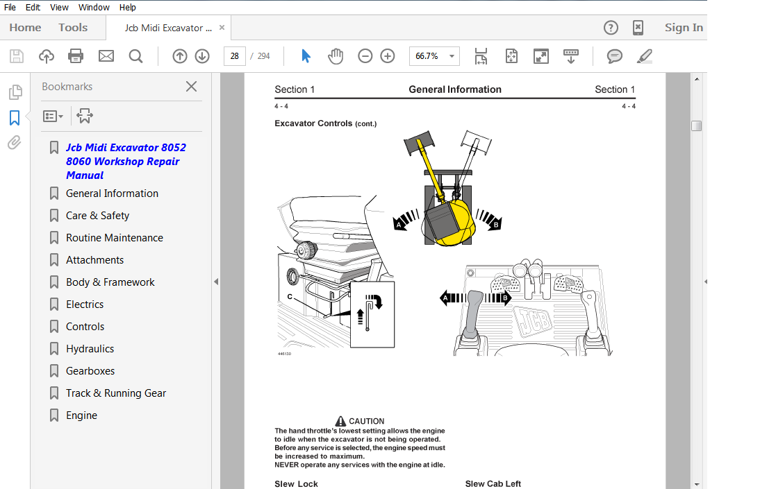
                  
                    JCB Midi digger 8052 8060 Workshop Maintenance Manual
                  
                