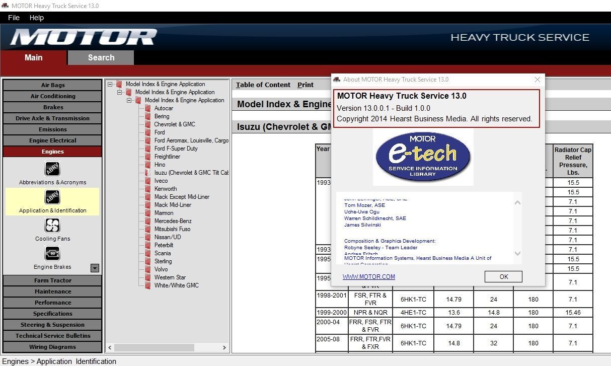 Motor Heavy Truck Service v13.0 - Diagnostic reparatie en service Procedures Dienst Informatie en bedrading Diagrams- Online Installation Service!