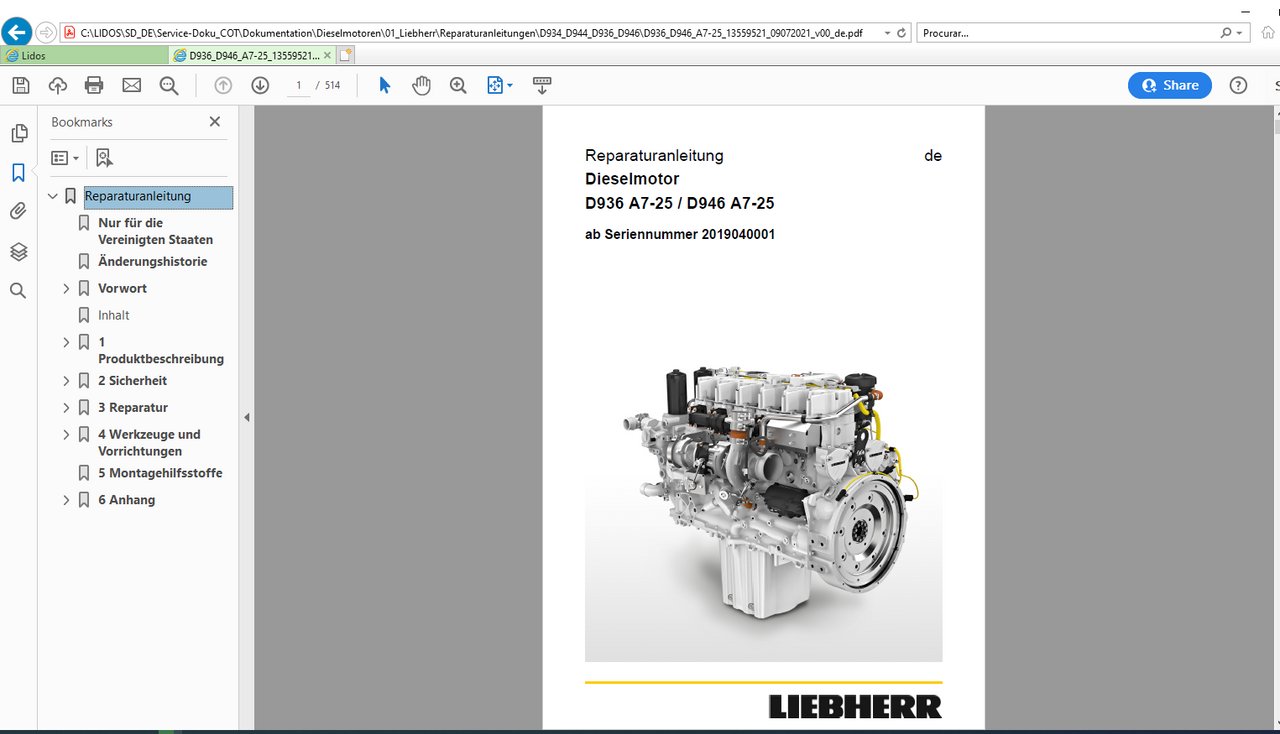 Liebherr Lidos Parts Catálogo y manuales de servicio - ENGLISH \ Alemán [12.2021] fuera de línea - Manuales de piezas e información de servicio para todos los modelos hasta 2022