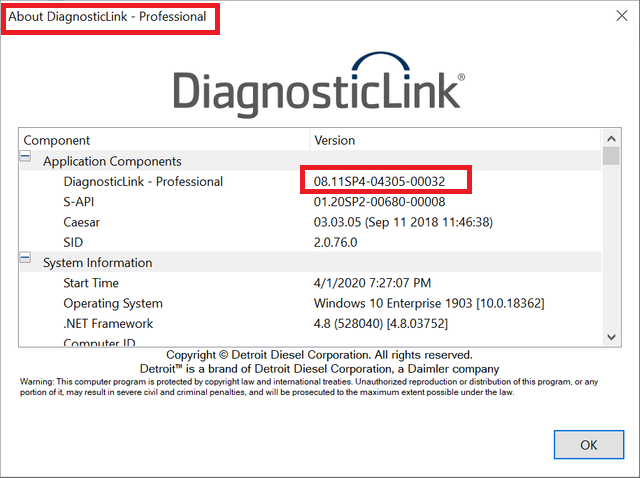 رابط تشخيص ديترويت ديزل (DDDL 8.11 SP4) المهنية 2020 - جميع المعلمات الرمادية ممكن! كل المستوى 10!