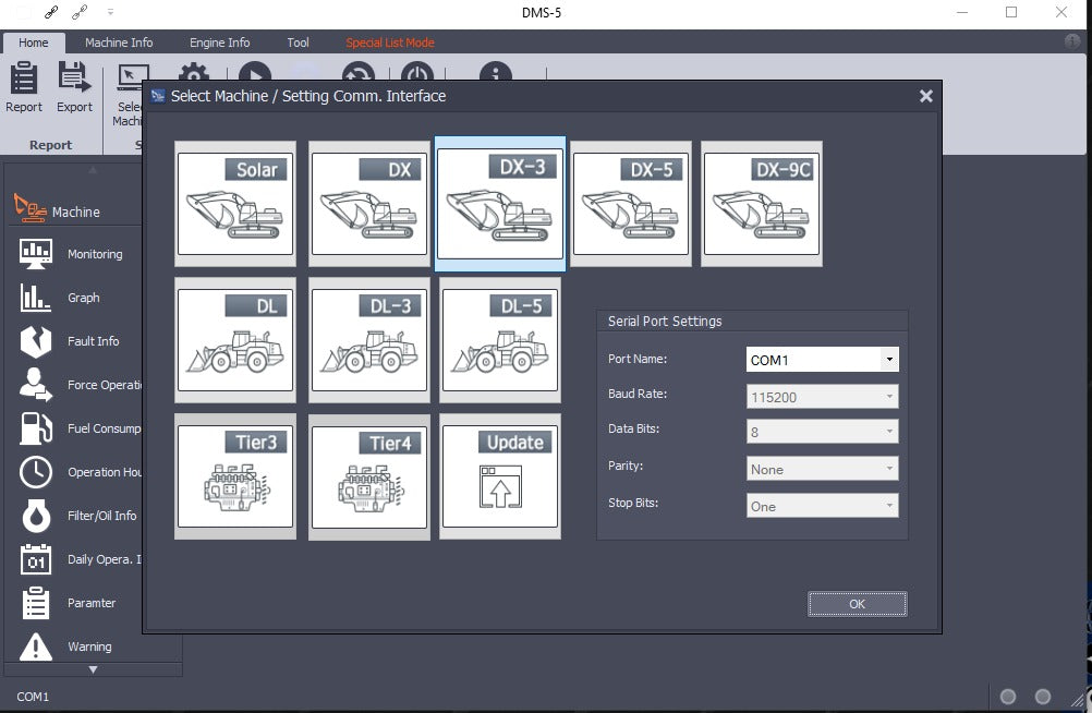 Doosan graafmachine / wiellader monitoringprogramma DMS-5 v2.9.7 diagnostische tool beste & nieuwste 2022-versie