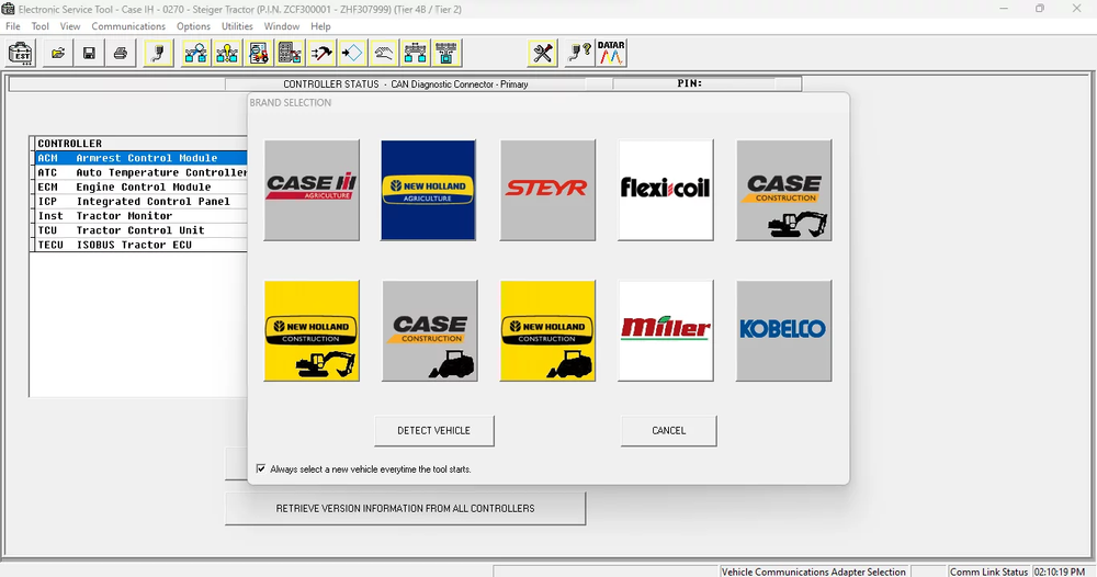 Case IH, Steyr, Kobelco, Flexicoil Electronic Service Tools CNH EST 9.8 Sogiciel de diagnostic - Niveau d'ingénierie Dernier 2023