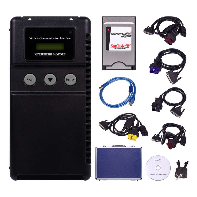 Kit de diagnostic de voiture et de diagnostic de camions Mitsubishi Mut-3 / Adaptateur Mitsubishi Mut III avec options de codage - Installation du logiciel incluse!