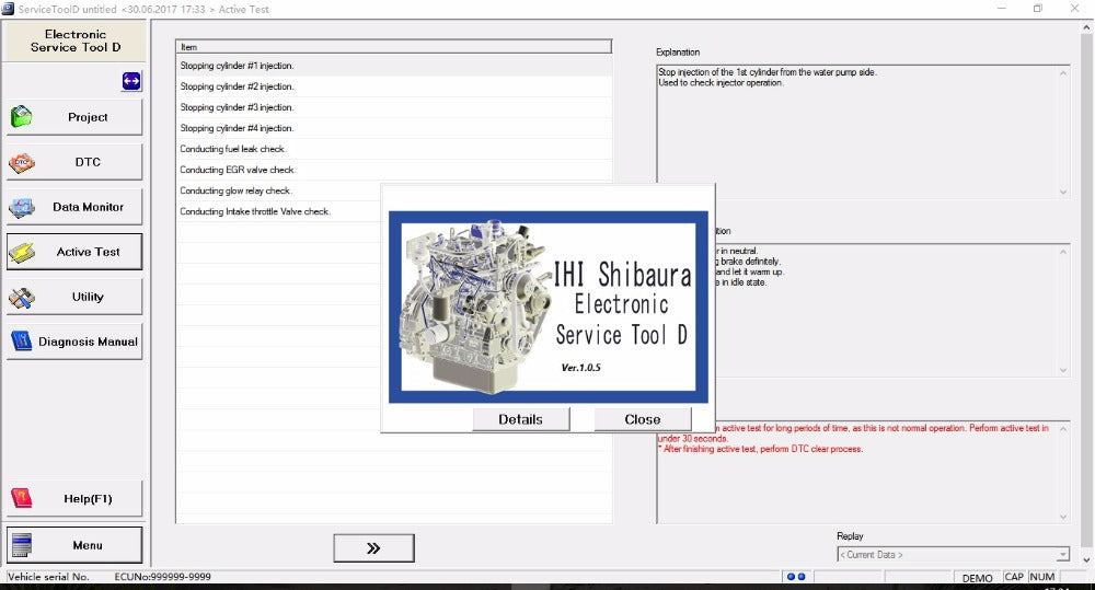 Software de diagnóstico de herramientas de servicio electrónico IHI SHIBAURA