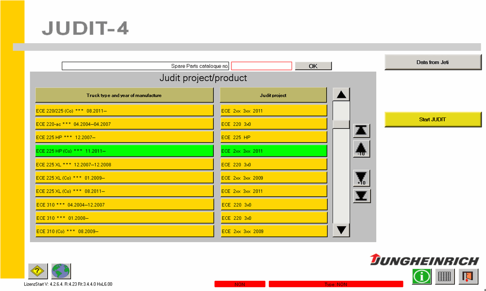 JUNGHEINRICH JUDIT-4 DIAGNOSTISCHE SOFTWARE VOOR ALLE JUNGHEINRICH FORME LIFTS - V4.34 Laatste versie 2017 - Online installatie Service!