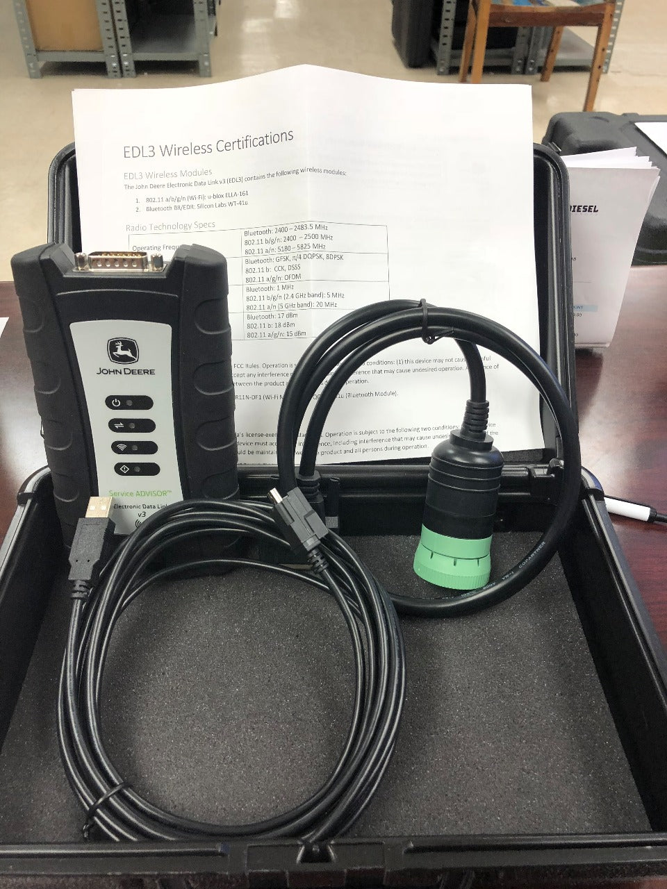 
                  
                    Echtes Diagnose -Kit EDL V3 (Electronic Data Link V3) Diagnoseadapter für John Deer - enthalten Service Advisor 5.3 Software 2022
                  
                