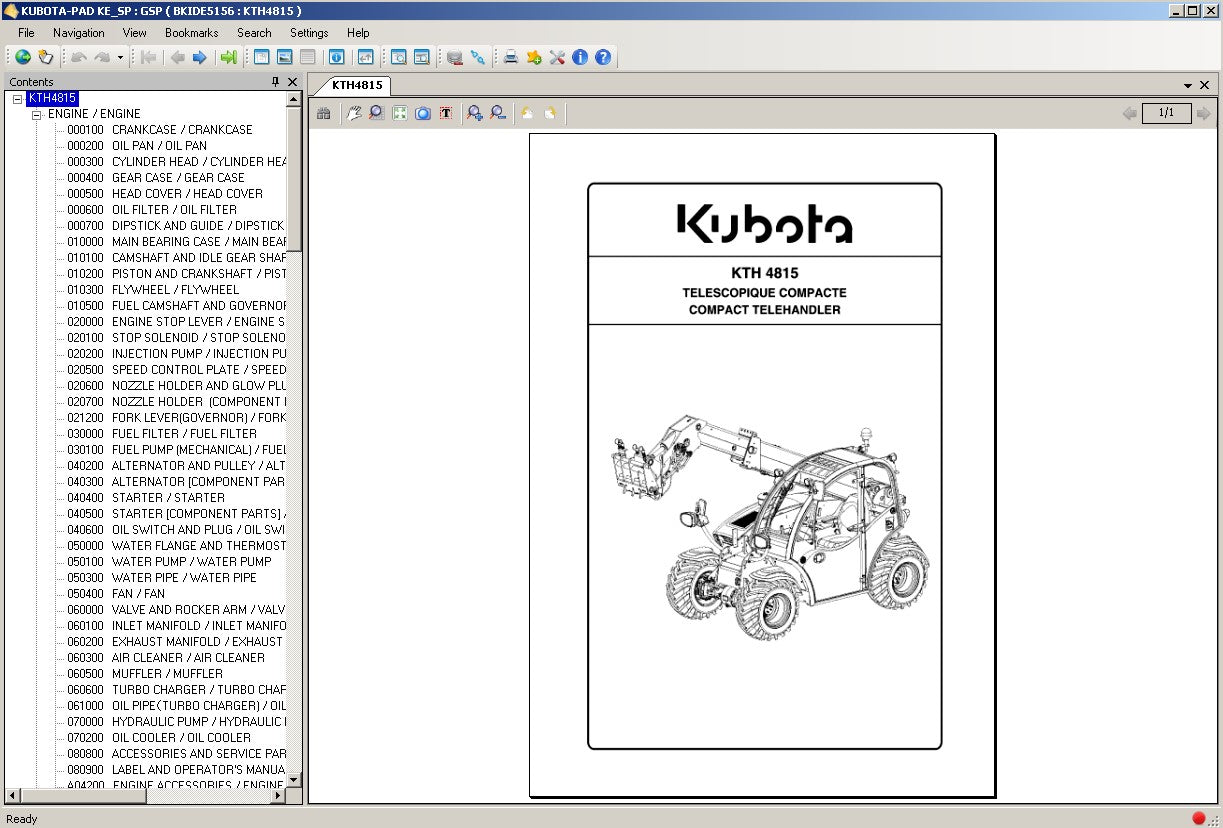 Kubota EPC Tractor, Construction, Power Products, Utility Vehicle, Turf [06.2021] ENGLISH - SPANISH