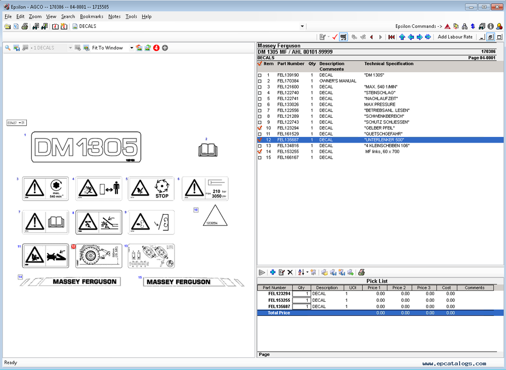 Ag-chem epsilon 2021 NA Noord-Amerika EPC Parts Books and Workshop Handleidingen