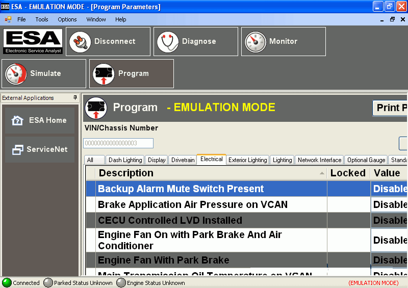 PACCAR ESA Electronic Service Analyst v4.4.9.259 SW Flash-bestanden en serverupdate omvatten PACCAR-programmeerbestanden en online installatiedienst