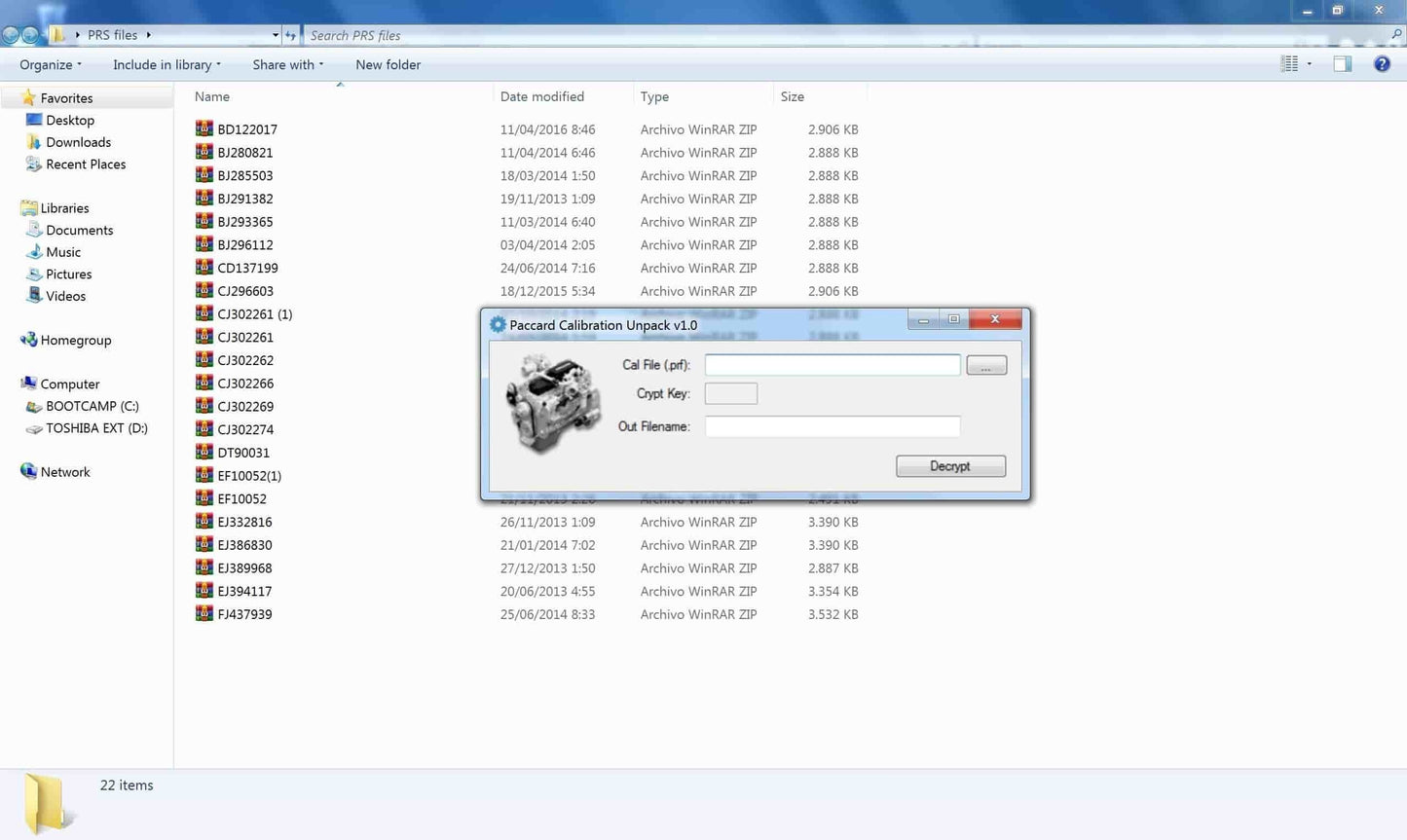 Paccar Calibration Unpack Tool V1.0 & PRS files for Paccar