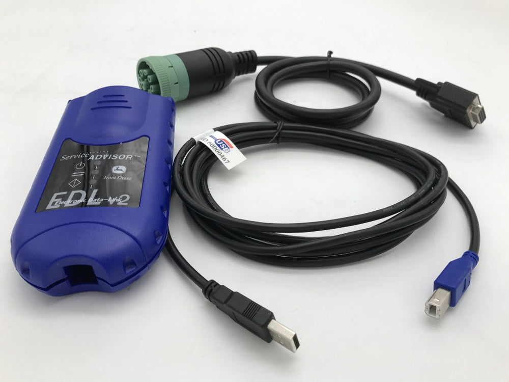 Kit de diagnostic OEM John Deere EDL V2 (Electronic Data Link V2) Adaptateur de diagnostic - Inclure Service Advisor 5.3 Software 2021