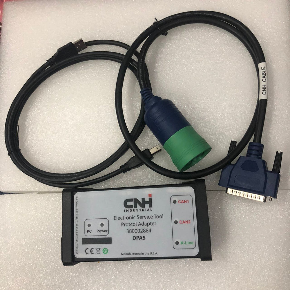 
                  
                    New Holland Case Diagnostic Kit 2023- OEM CNH EST DPA 5 Adaptateur d'outil de service électronique de moteur diesel 380002884
                  
                