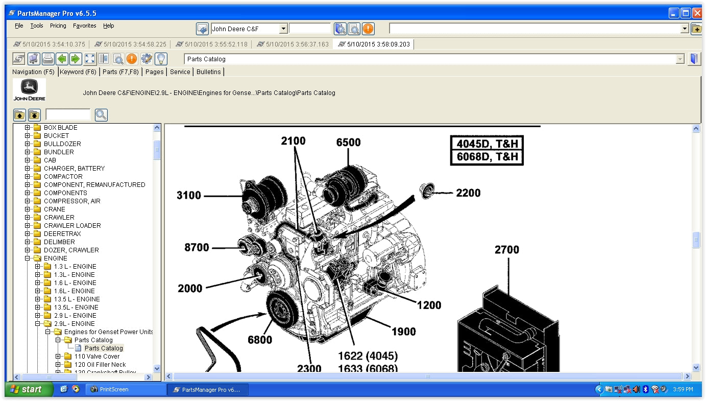 John Deere Parts Manager Pro V6.5.5 EPC -JOHN DEERE جميع النماذج (CF & AG & CCE) أجزاء أدوات البرمجيات 2016 - شملت خدمة التركيب عبر الإنترنت!