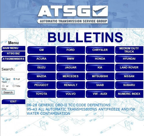 ATSG 2012 Groupe de service de transmission automatique ATSG-Tous les modèles jusqu'à 2012 - Diagnostics et logiciels de service-plus de 1 pc!