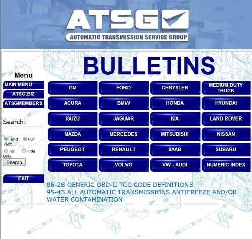 ATSG 2017 servicio de transmisión automática Grupo-Todos los Boletines Guías e incluyó - EPC - Diagnóstico y servicio de software