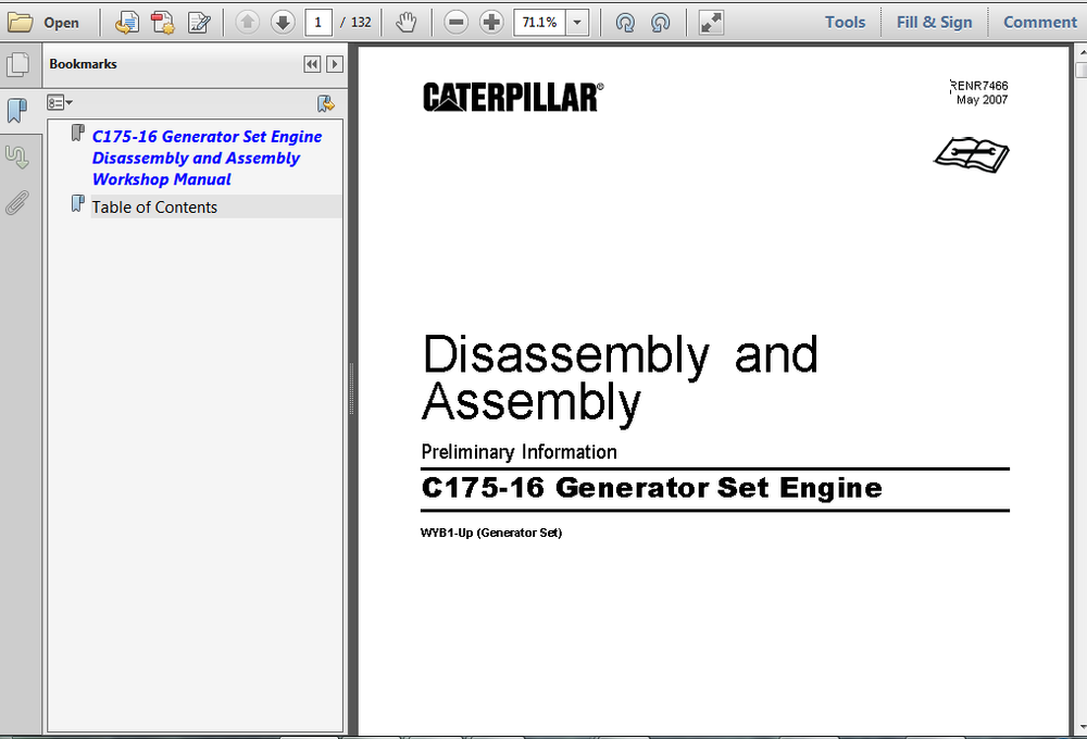 
                  
                    C175-16 Generator-Set Motor Demontage- und Montageworkshop-Service-Handbuch
                  
                