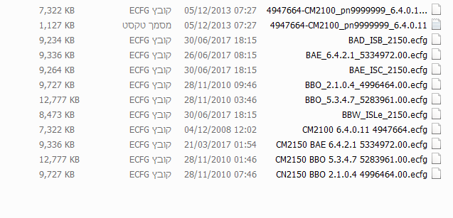 مجموعة ملفات التعريف BBO BAD BAE BBW CM2150 CM2100 ECFG - جميع الملفات كما هو موضح في الصورة