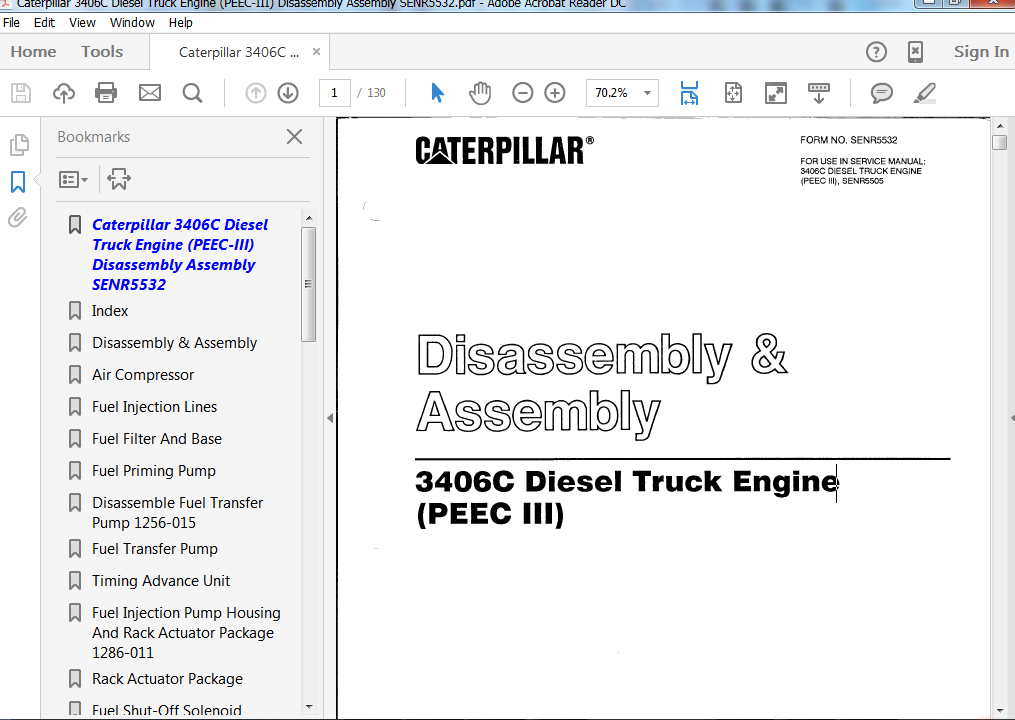 
                  
                    3406C Diesel Truck Engine (PEEC-III) Disassembly Assembly Manual
                  
                
