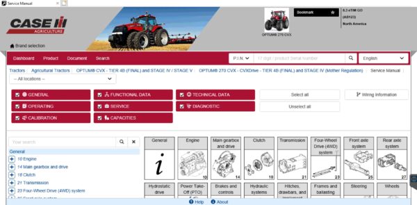 Etimgo 2021, para el Manual de mantenimiento de CNH est e información de servicio fuera de línea - para el nuevo holandés / caso / caso IH / Miller / Steyr / flexicool / kobelco