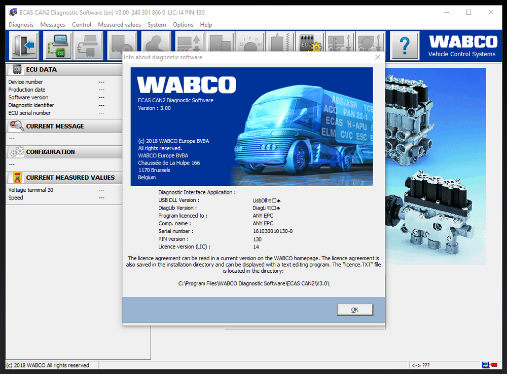 
                  
                    Meritor WABCO Toolbox 13 y ECAS CAN2 V3.00 - ABS y software de diagnóstico de freno de energía hidráulica (HPB) Último 2021 2021
                  
                