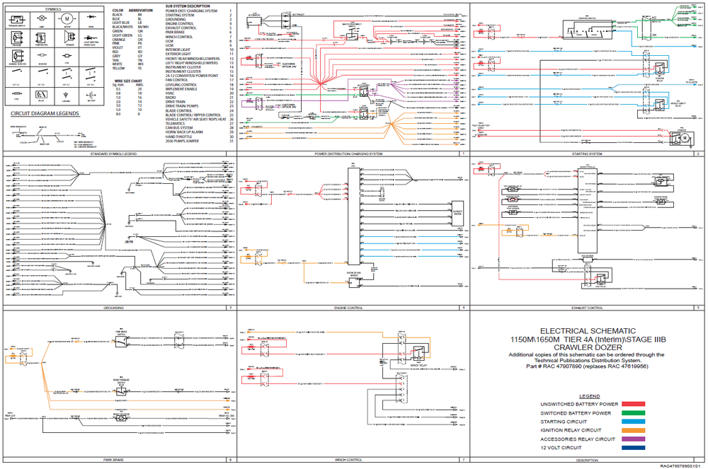 Case 1150M 1650M Tier 4A (Interim) \ Stage IIIB Crawler Dozer Complete Wiring Diagram Electrical System Schematics