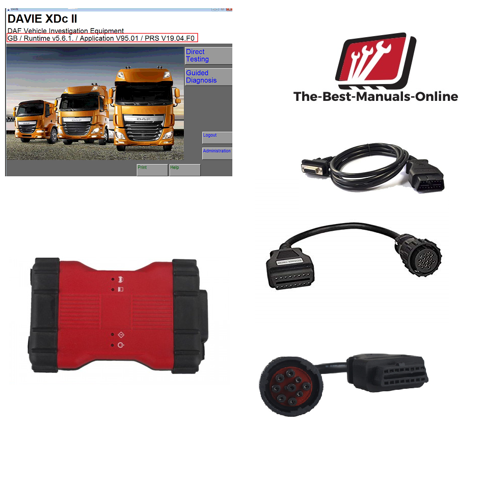 DAF / PACCAR VCI Pro Interface & Davie Software KIT - Diagnose-Adapter- umfassen späteste 2018 Davie XDc II und Entwicklungs-Tools!