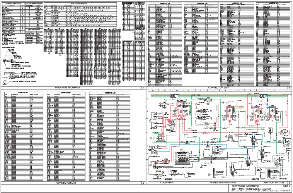 Fall 1021f 1121f Tier 2 Radlader komplettes Schaltplan Elektrische Systemschematik