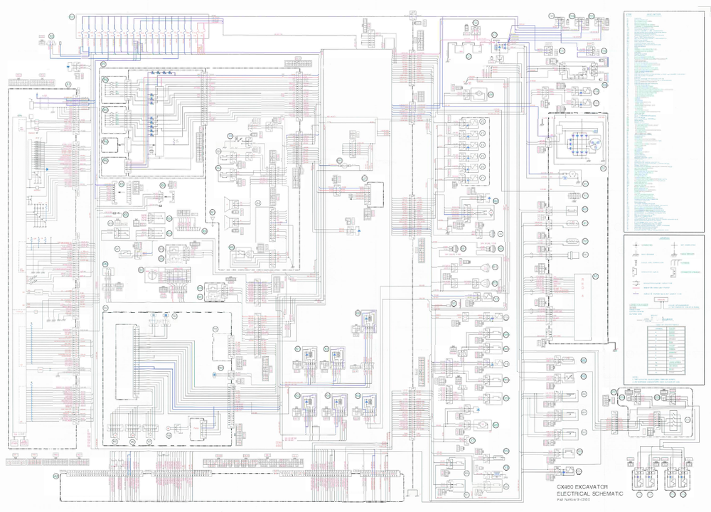 Fall CX460 Excavator Complete Hydrauliksystemschematik