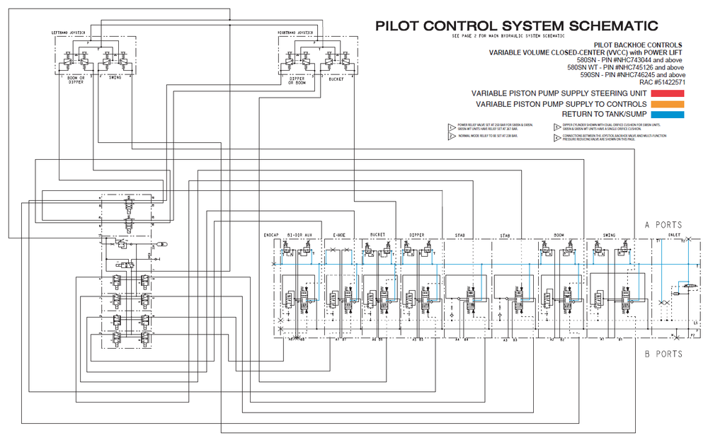 Fall 580SN 580SN WT 590SN Power Lift Schaltplan Elektrische Systemschemata
