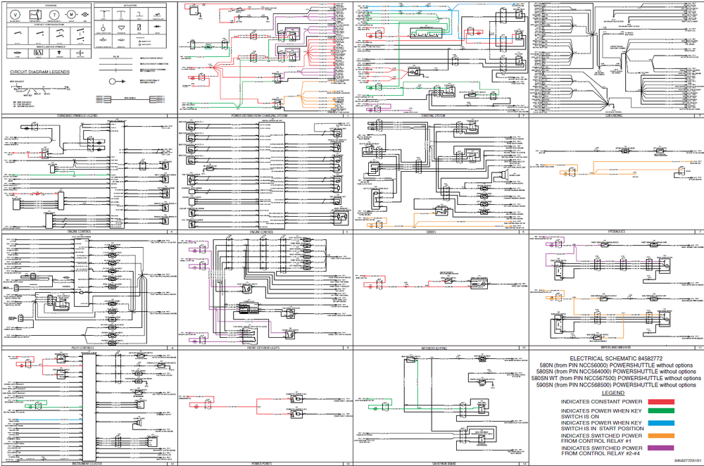 Case 580N 580SN 580SN WT 590SN Powershuttle Wiring Diagram Electrical System Schematics