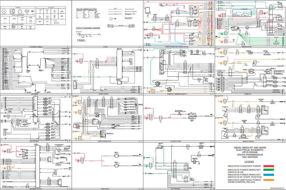 Cas 580SN 580SN WT 590SN HPCR moteur SPS / PS Schéma de câblage de transmission Schéma électrique schémas