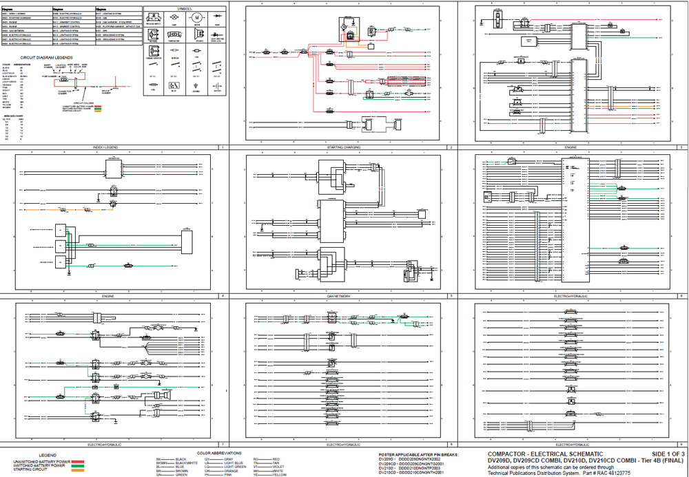 Case DV209D DV209CD DV210D DV210CD Combi Tier 4B (Final) Complete Wiring Diagram Electrical System Schematics