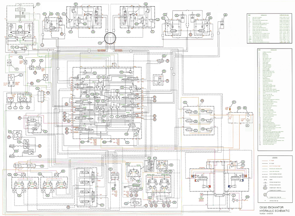 Fall CX290 Baggerschaltplan Elektrische Systemschematik