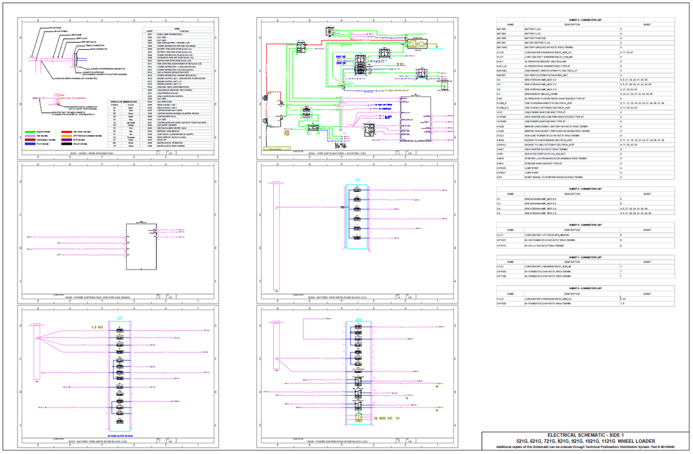Case 921G 1021G 1121G Wheel Loader Complete Wiring Diagram Electrical System Schematics