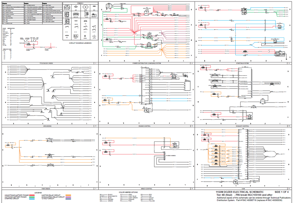 Caso 1150m Nivel 4b (final) Dozer Diagrama de cableado completo Schematics Electrical System Schematics