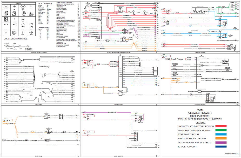 Case 850M Tier 4A (Interim) Crawler Dozer Complete Wiring Diagram Electrical System Schematics