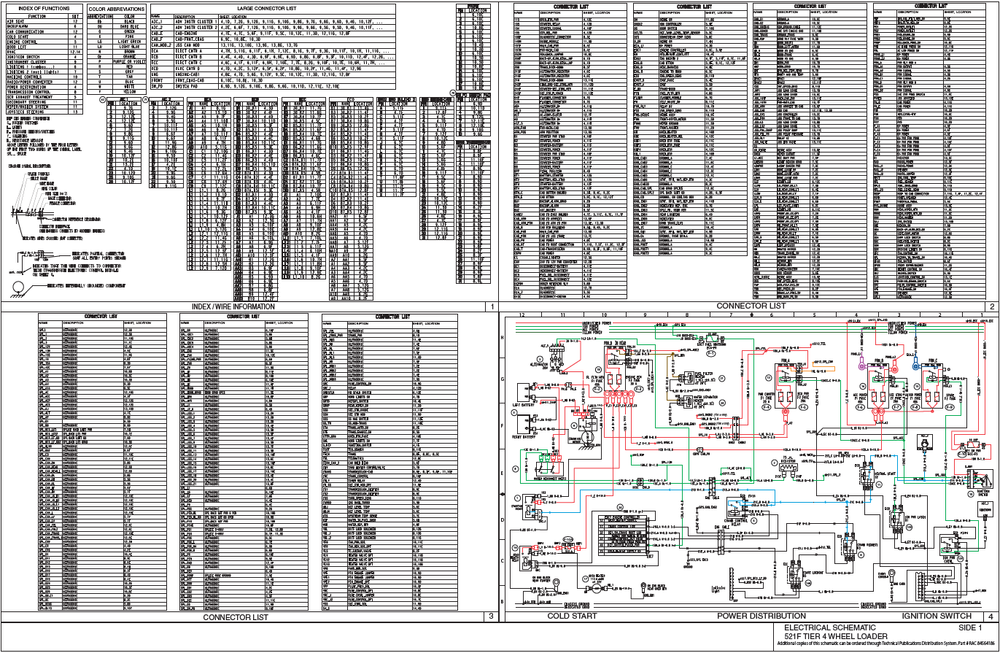 Case 521F Tier 4 Wheel Loader Complete Wiring Diagram Electrical System Schematics